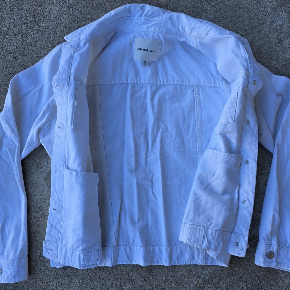 Thread & Supply White Button Front Jacket Size M - image 6